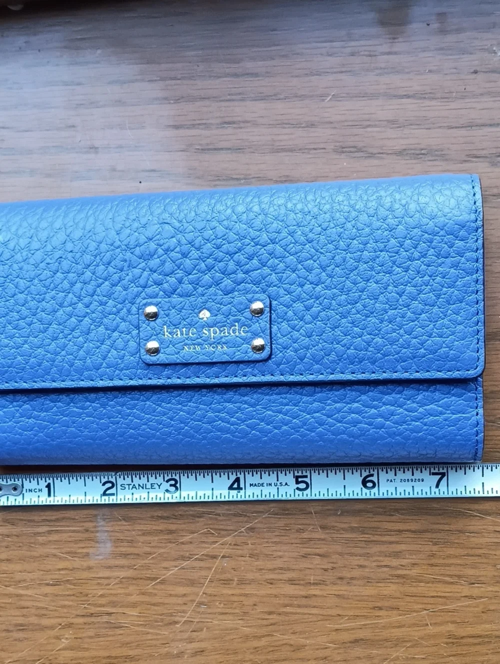 Kate Spade Baja Blue Pebbled Leather Continental Wallet New With Tags, 7x4